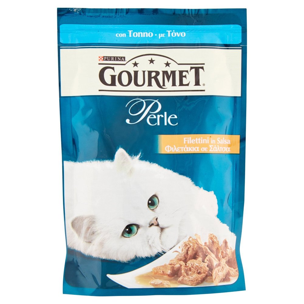 Gourmet Perle Cat Food Delicate Strips with Tuna, 12 Pouches (12 x 85 g)