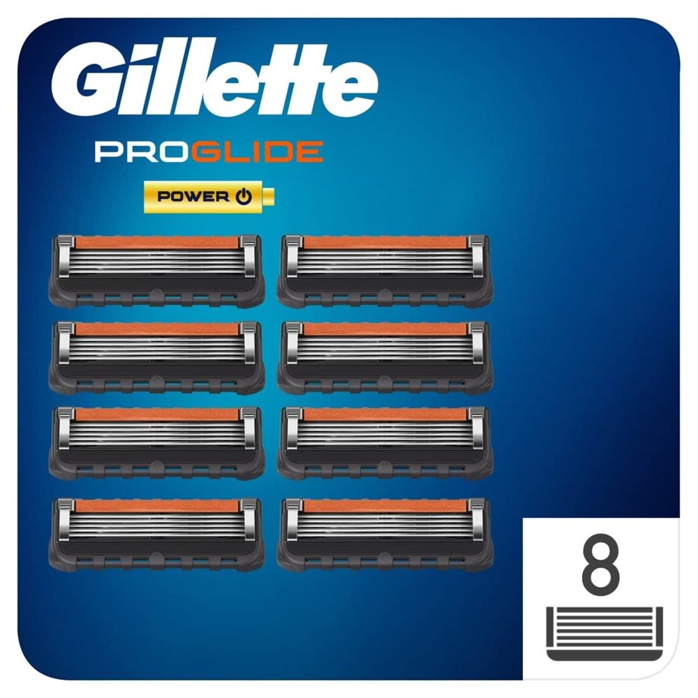 Gillette Fusion ProGlide Power Razor Blades for Men, 8 Count - Mailbox-Compatible Packaging