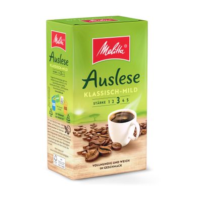 Melitta Auslese Klassisch-Mild Ground Filter Coffee, 500 g, Medium Roast, Roasted in Germany