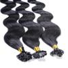 hair2heart Wavy Human Hair Bonding Extensions – 150 Strands, 0.5 g, 60 cm, 2/0 Black view 3
