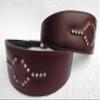 Greyhound Leather Collar with Cubic Zirconia, Brown, 44–53 cm Neck view 1