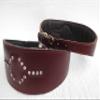 Greyhound Leather Collar with Cubic Zirconia, Brown, 44–53 cm Neck view 3