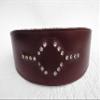 Greyhound Leather Collar with Cubic Zirconia, Brown, 44–53 cm Neck view 4