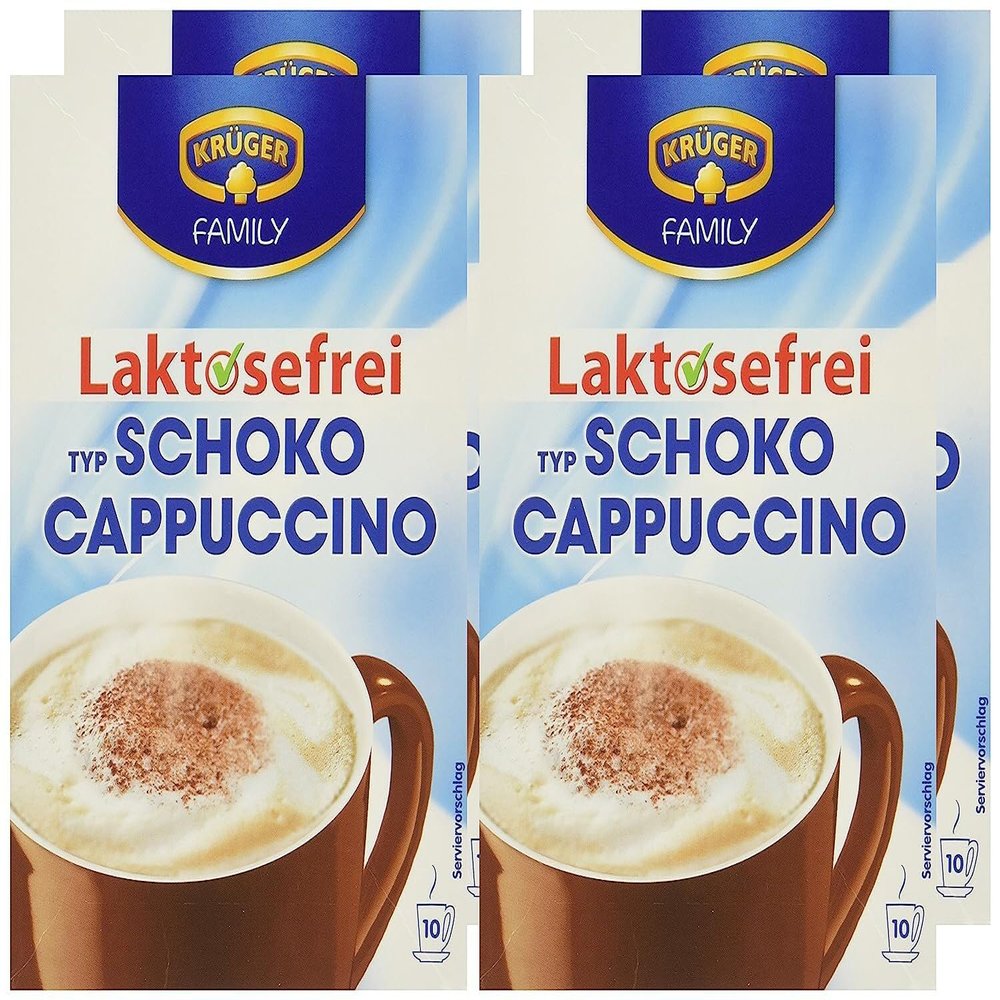 KRÜGER Chocolate Cappuccino, Lactose-Free, 4-Pack (4 x 10 x 15 g)