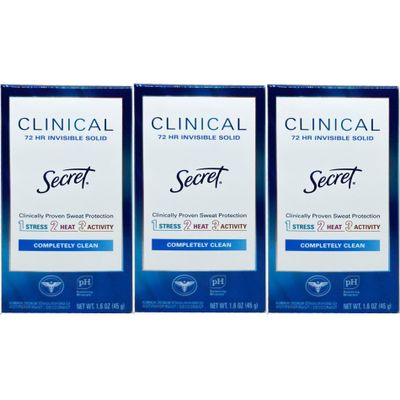 Secret Clinical Strength Smooth Solid Women's Antiperspirant & Deodorant, Sensitive Hypoallergenic, 1