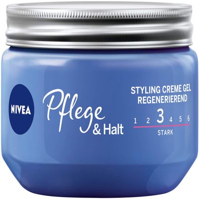 NIVEA Hair Gel Styling Cream Gel, Strong Hold, 150 ml Jar, Care & Hold