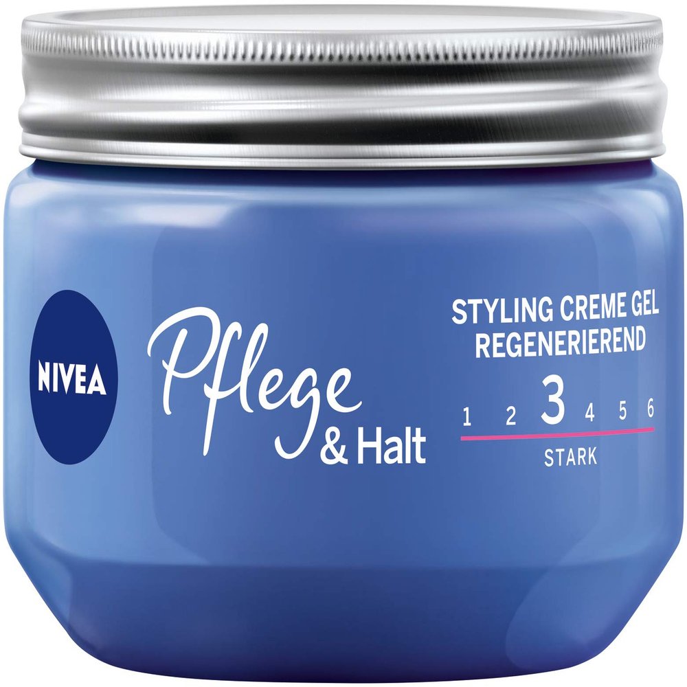 NIVEA Hair Gel Styling Cream Gel, Strong Hold, 150 ml Jar, Care & Hold