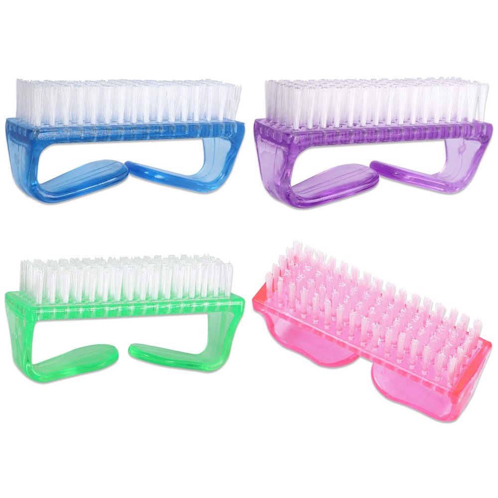 Beauticom Nail Cleaning Brushes with Handles, 4-Pack