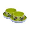 Plastic Double Bowl 2 x 350 ml Trendy Green view 1