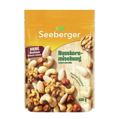 Seeberger Nut Kernel Mix – Unroasted Nut Blend with Hazelnuts, Almonds, Walnuts & Cashews (150 g)