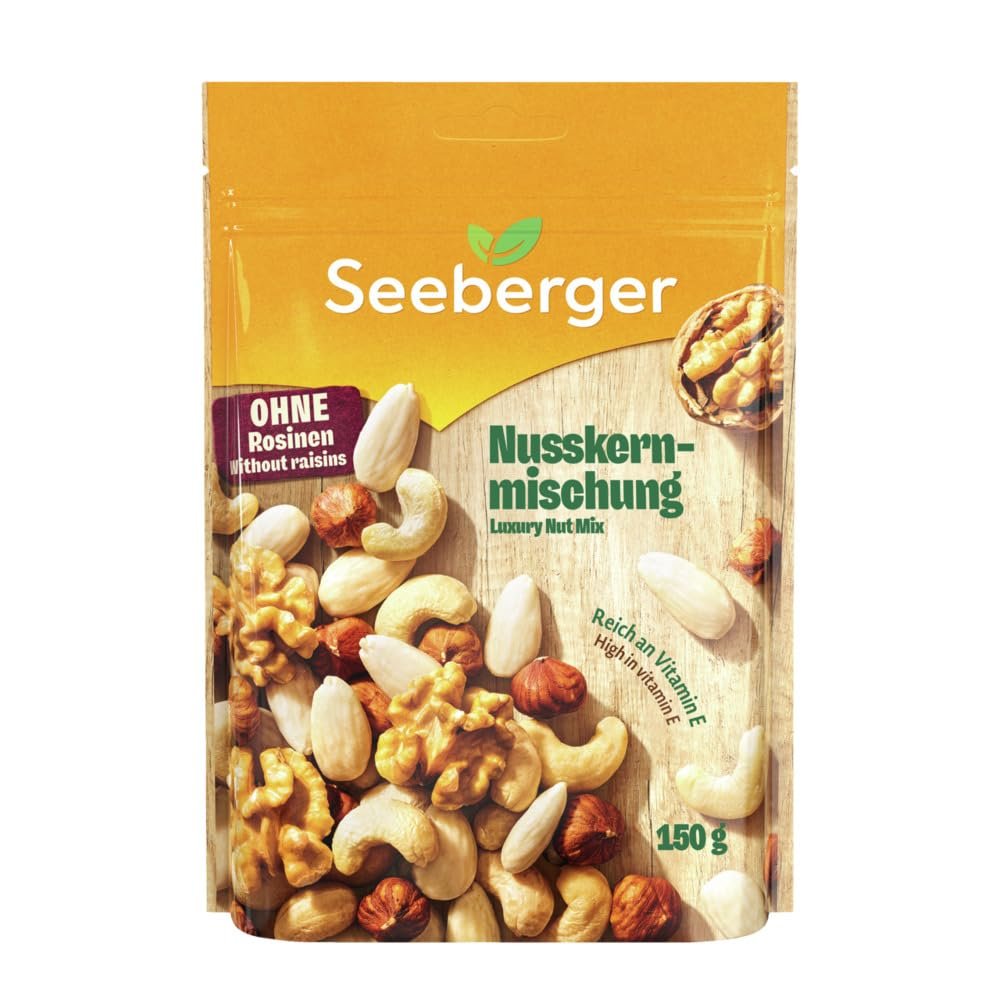 Seeberger Nut Kernel Mix – Unroasted Nut Blend with Hazelnuts, Almonds, Walnuts & Cashews (150 g)