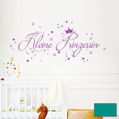 Wall Decal Little Princess Stars Baby Crown M1685 – Turquoise, XL