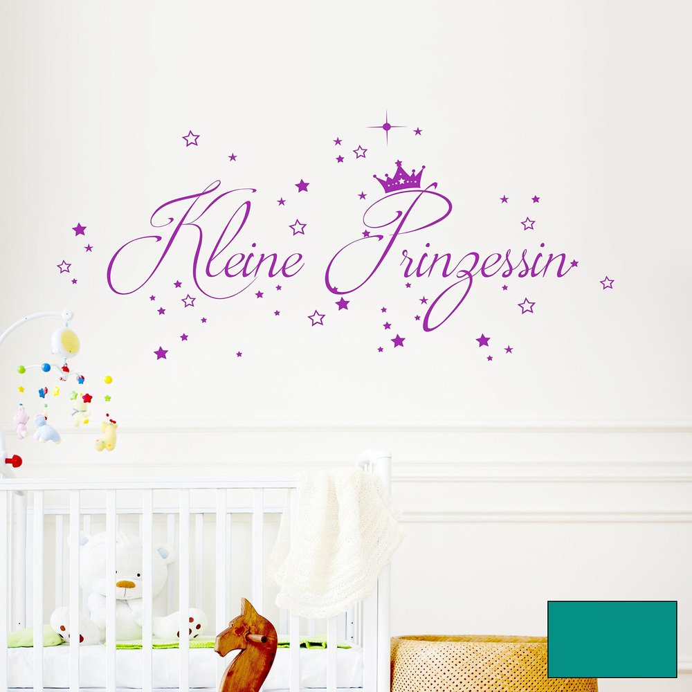 Wall Decal Little Princess Stars Baby Crown M1685 – Turquoise, XL