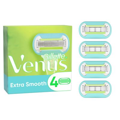 Gillette Venus Extra Smooth Razor Blades for Women, 4 Refills with 5 Blades