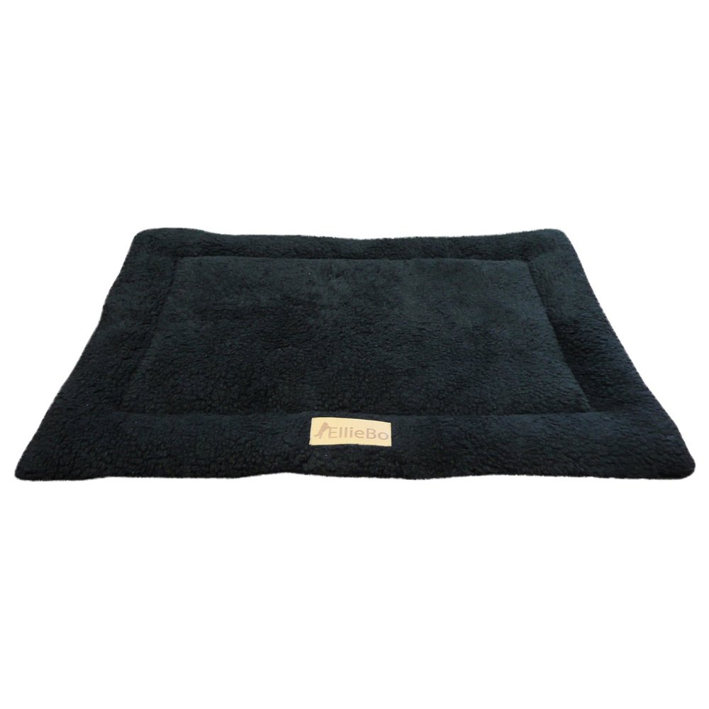 Ellie-Bo Sherpa-Fleece Dog Bed, Black, Fits 76 cm Dog Crate