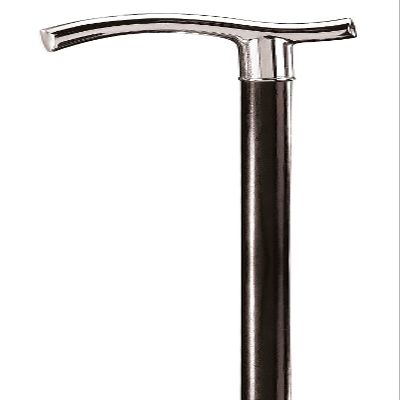 Derbystock Smooth Nickel Handle, Black, with Rubber Ferrule