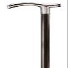 Derbystock Smooth Nickel Handle, Black, with Rubber Ferrule view 1