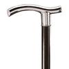 Derbystock Smooth Nickel Handle, Black, with Rubber Ferrule view 2