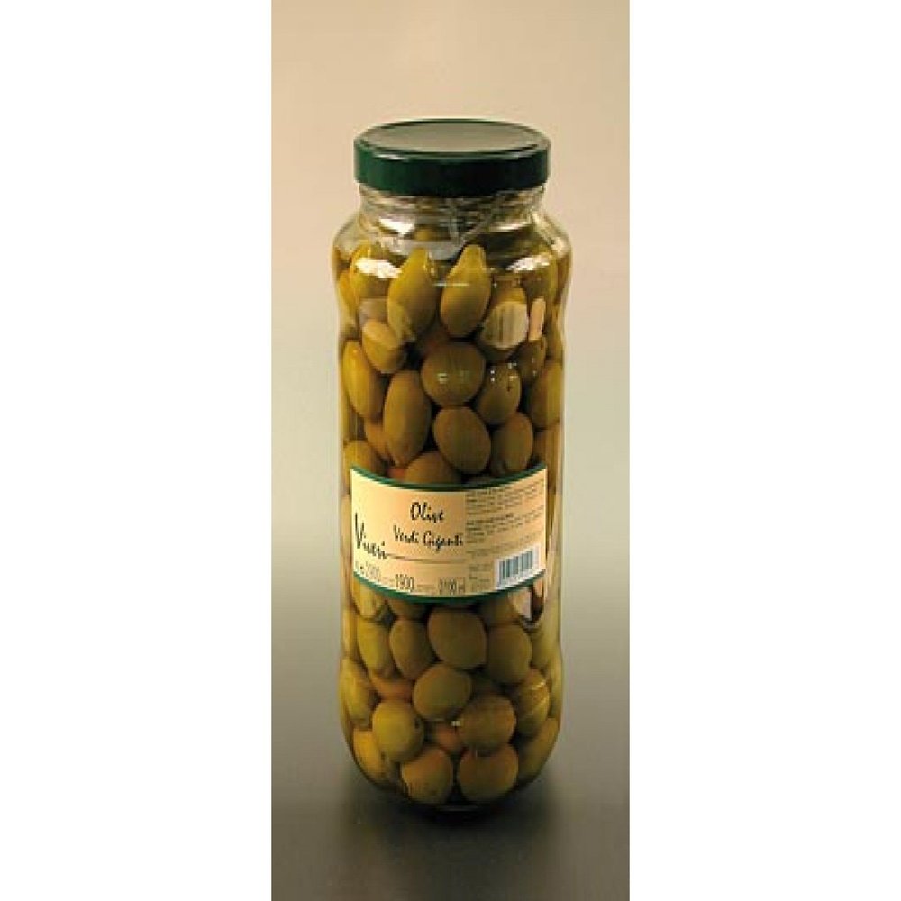 Green Olives with Pit, Gigante, in Brine, Viveri, 2.9 kg