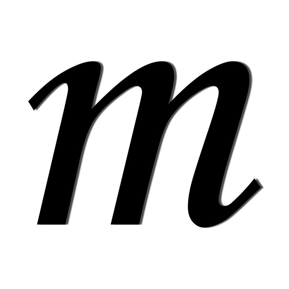 Black Plexiglass Letter, 3 mm – Lowercase m, 10 cm