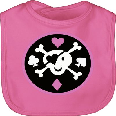 Shirtracer Baby Bib - Colorful Mix - Cute Skull - One Size - Pink