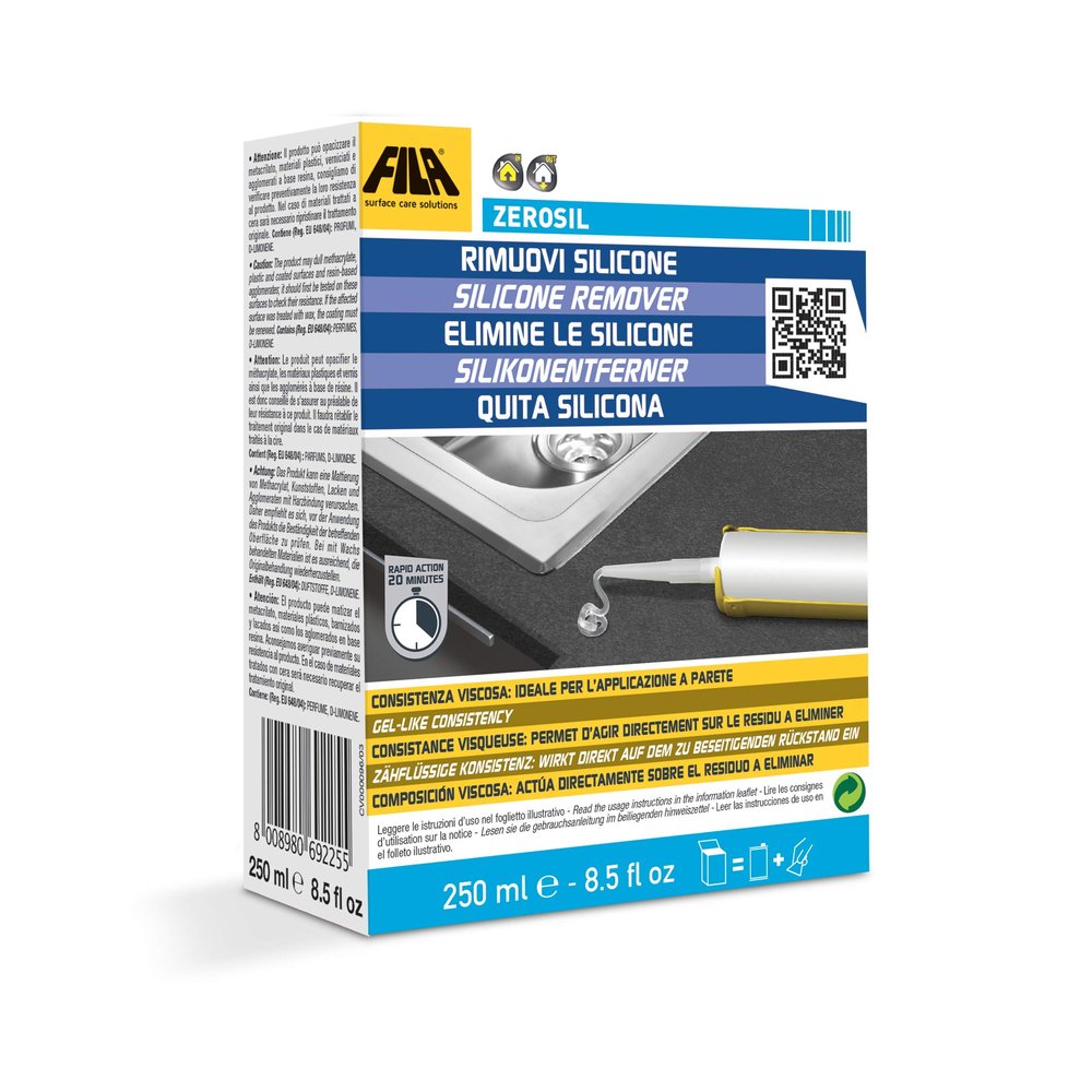 FILA ZEROSIL Silicone, Adhesive and Residue Remover, 250 ml