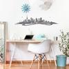 WANDKINGS Munich Skyline with River Wall Decal, 120 x 31 cm, Dark Gray view 2