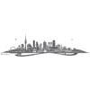 WANDKINGS Munich Skyline with River Wall Decal, 120 x 31 cm, Dark Gray view 3
