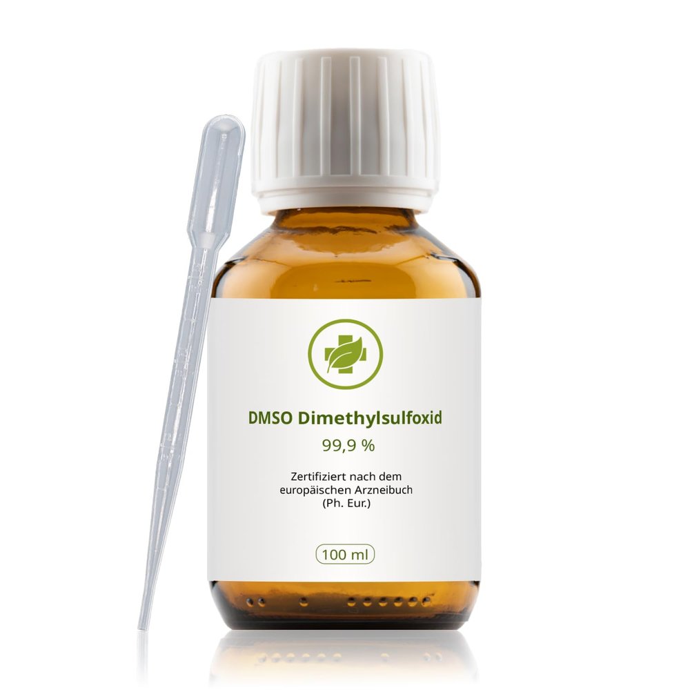 vitalundfitmit100 DMSO Dimethyl Sulfoxide 99.99% Ph. Eur., 100 ml Amber Glass with Pipette