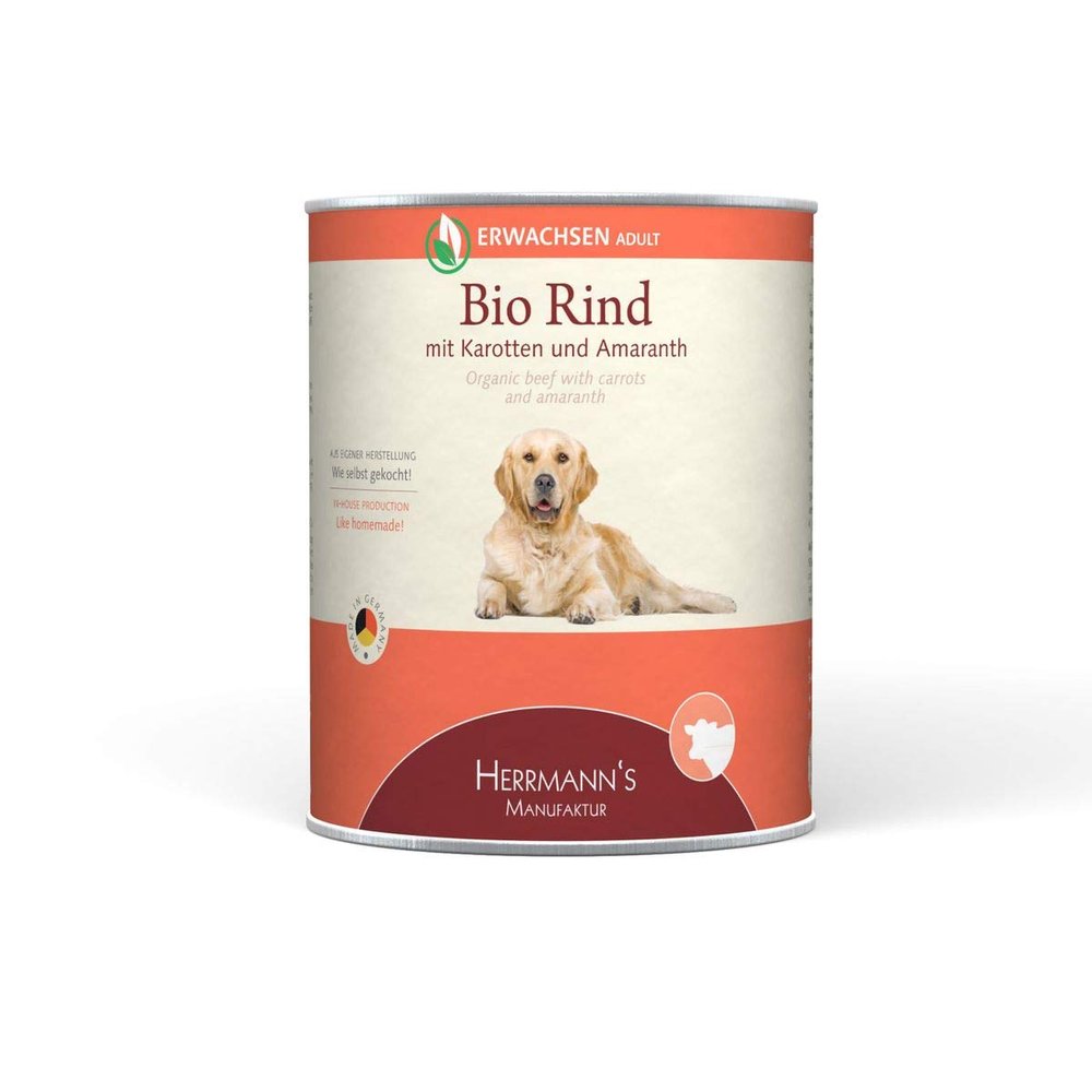 6 Cans Herrmann’s Selection Organic Beef with Carrots, Amaranth and Celery, 800 g