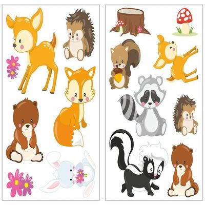 Samunshi 15-Piece Forest Animals Wall Sticker Set, 2 x 27 x 43 cm