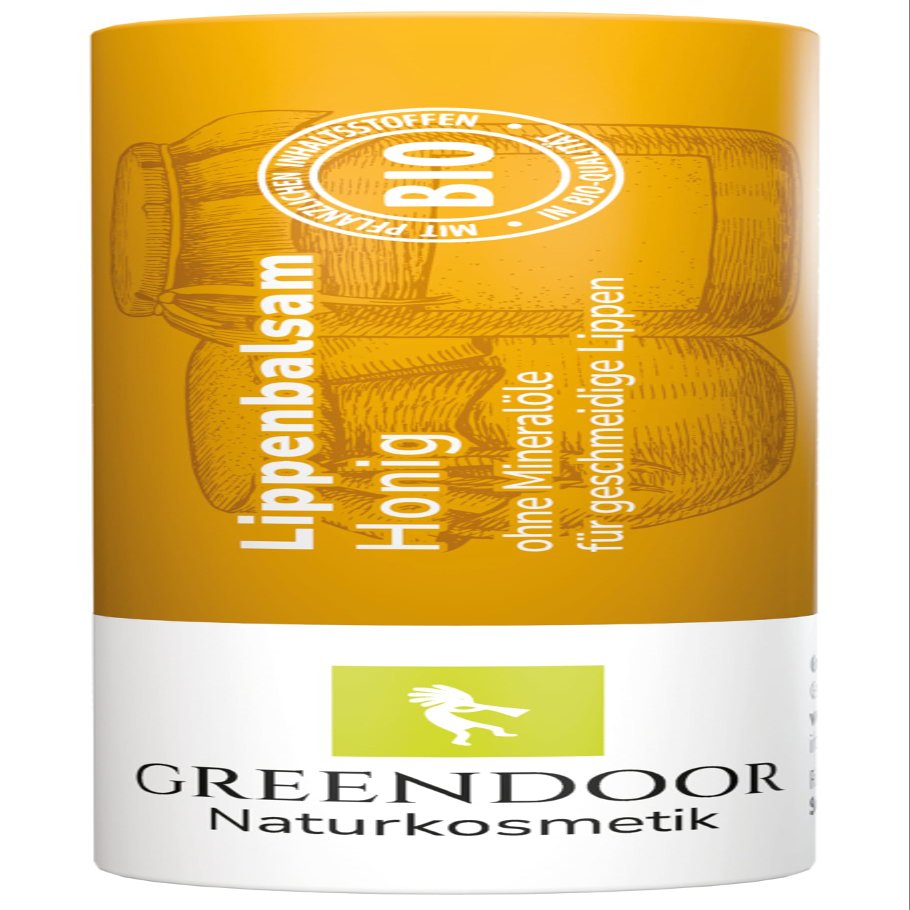 GREENDOOR Honey Lip Balm with Organic Jojoba and Shea Butter