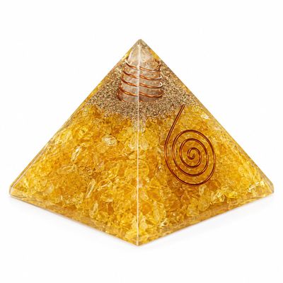 JET International Citrine Orgone Pyramid Crystal