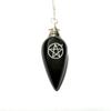 Prajet Black Agate Engraved Pentagram Pendant Pendulum view 2