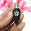 Prajet Black Agate Engraved Pentagram Pendant Pendulum view 3