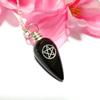 Prajet Black Agate Engraved Pentagram Pendant Pendulum view 4