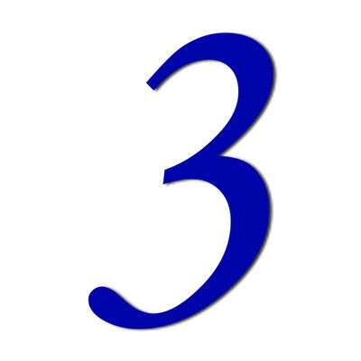 Acrylic Glass Numbers, Dark Blue/Red - MT - Punctuation & Special Characters, 3 mm, 5 cm, No. 3 Dark Blue
