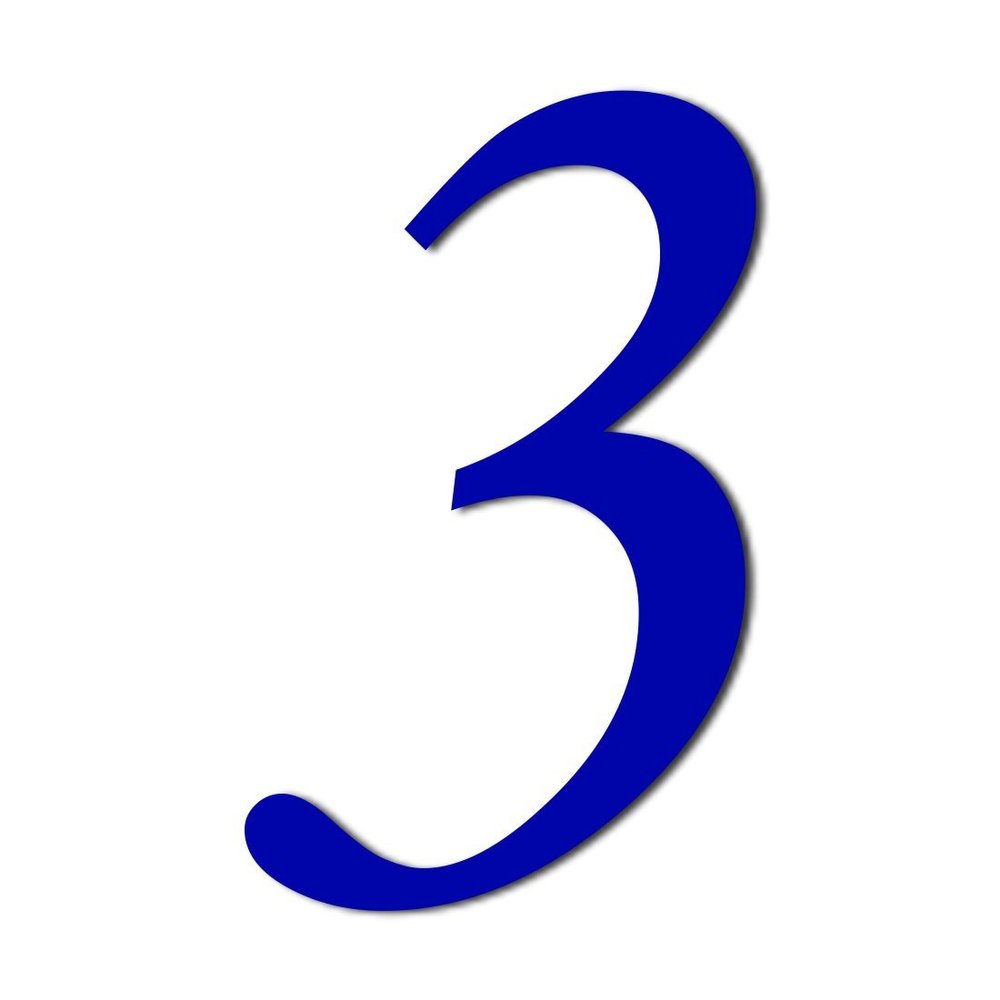 Acrylic Glass Numbers, Dark Blue/Red - MT - Punctuation & Special Characters, 3 mm, 5 cm, No. 3 Dark Blue