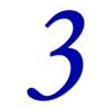 Acrylic Glass Numbers, Dark Blue/Red - MT - Punctuation & Special Characters, 3 mm, 5 cm, No. 3 Dark Blue view 1