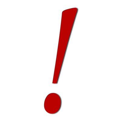 Dark Blue/Red Acrylic Numbers and Symbols – 15 cm, Red Exclamation Mark