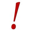 Dark Blue/Red Acrylic Numbers and Symbols – 15 cm, Red Exclamation Mark view 1