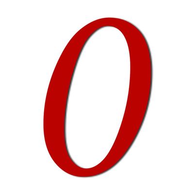 Dark Blue/Red Acrylic Glass Numbers - MT - 3 mm, 20 cm, 0 in Red
