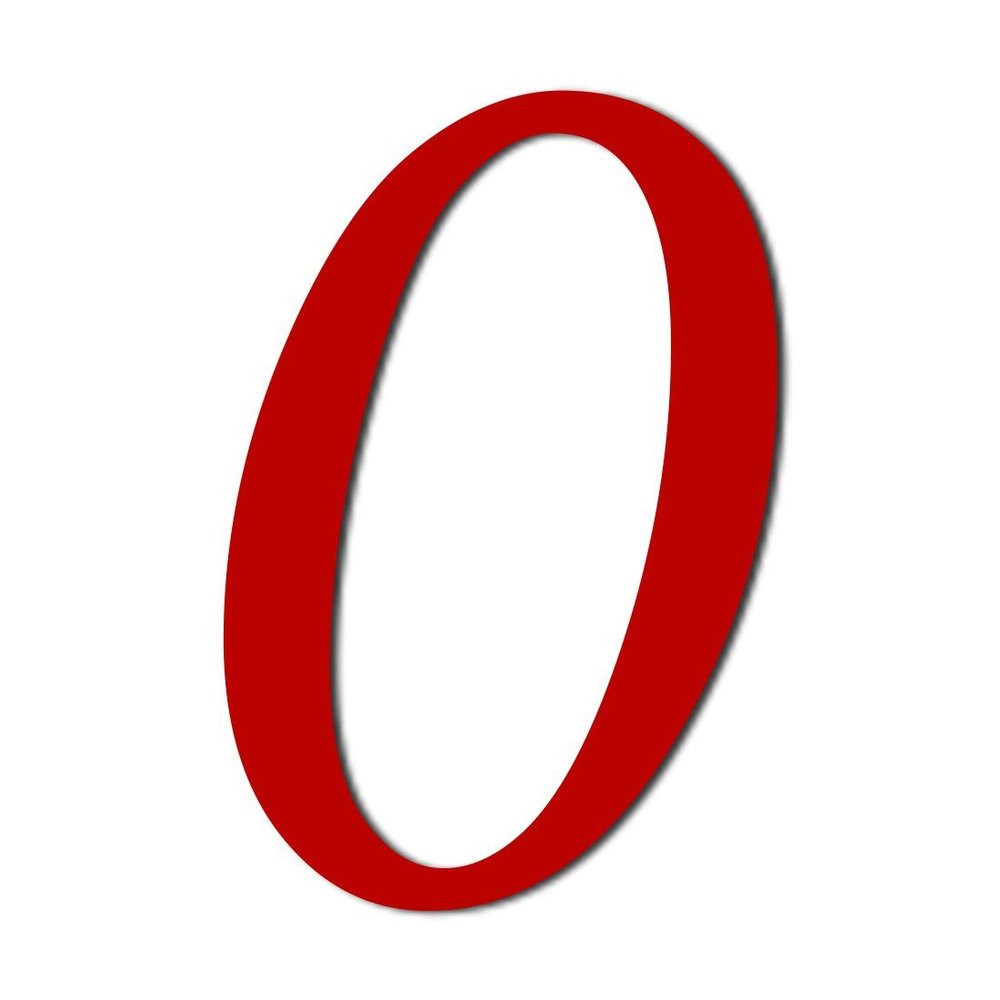 Dark Blue/Red Acrylic Glass Numbers - MT - 3 mm, 20 cm, 0 in Red