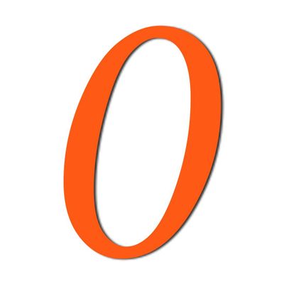 Light Blue/Orange Plexiglas Numbers and Symbols - MT - 3 mm Acrylic, 5 cm, 0 in Orange