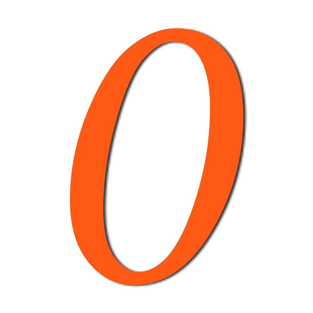 Light Blue/Orange Plexiglas Numbers and Symbols - MT - 3 mm Acrylic, 5 cm, 0 in Orange