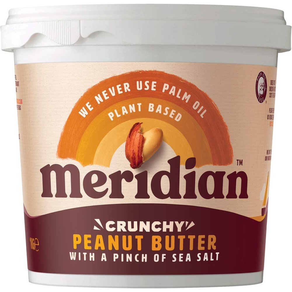Meridian Nat Crunchy Peanut Butter, 1,000 g, 2-Pack