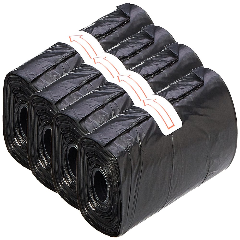 Duvo+ 311330 Poo Bags on Rolls, 4 x 20 Count, Black
