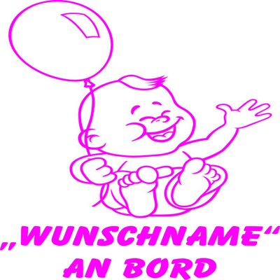 INDIGOS UG Baby on Board Car Sticker 019 with Custom Name, Personalized, Approx. 20 cm