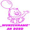 INDIGOS UG Baby on Board Car Sticker 019 with Custom Name, Personalized, Approx. 20 cm view 1