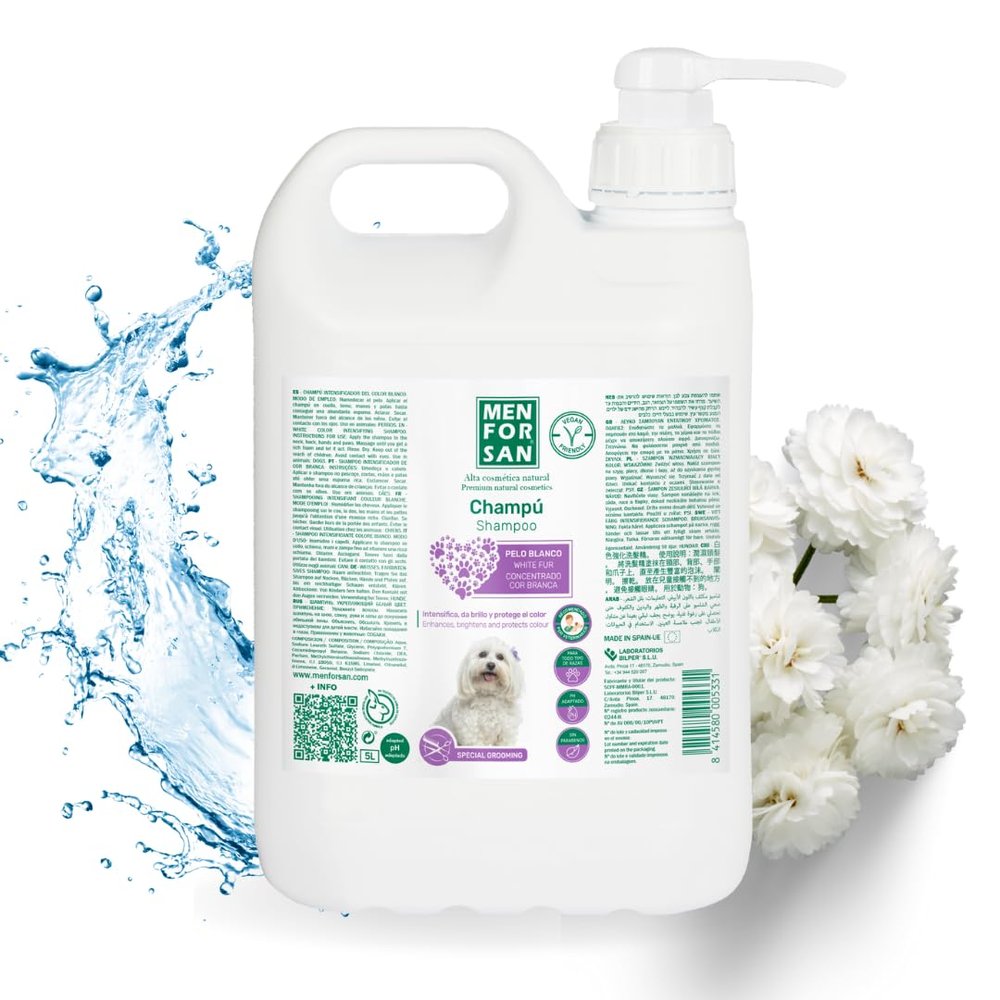 Menforsan Fruity Shampoo for Dogs with White Hair (5 L)